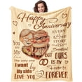 thumbnail image 1 of Wedding Anniversary Blanket Gifts for Couple Husband Wife Happy Anniversary 50" X 60" Soft Throw Blanket Anniversary Present for Parents, 1 of 6