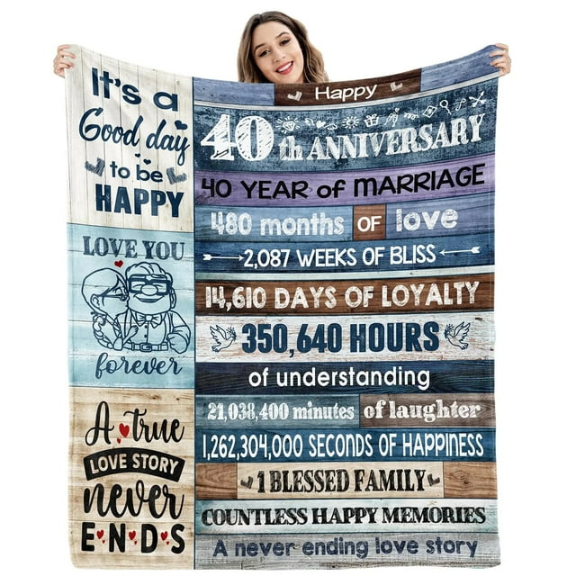 Wedding Anniversary Blanket Happy Anniversary Gift for Wife Husband Mom