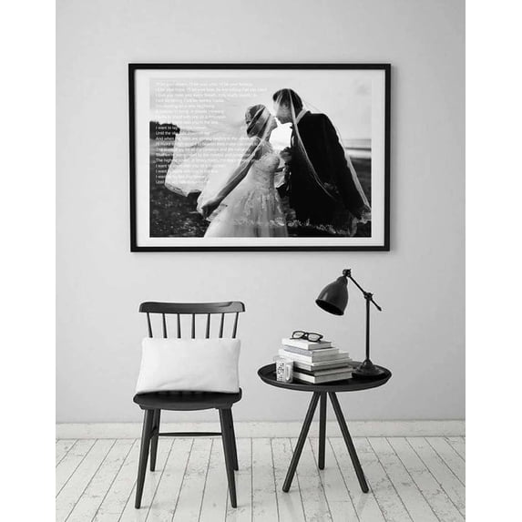 Wedding Anniversary Gift first dance song lyrics art décor Canvas Framed art