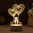 thumbnail image 1 of Wedding Anniversary Supplies USB Cable Home Decor Acrylic LED Night Lights 3D LED Light Rabbit Heart Love Luminous  Table Lamp 2, 1 of 8