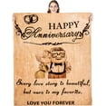 thumbnail image 1 of Wedding Anniversary for Her Him Gifts, Personalized Throw Blanket Gift, Anniversary Christmas Valentines for Wife Husband Mom Dad Gifts, 1 of 5