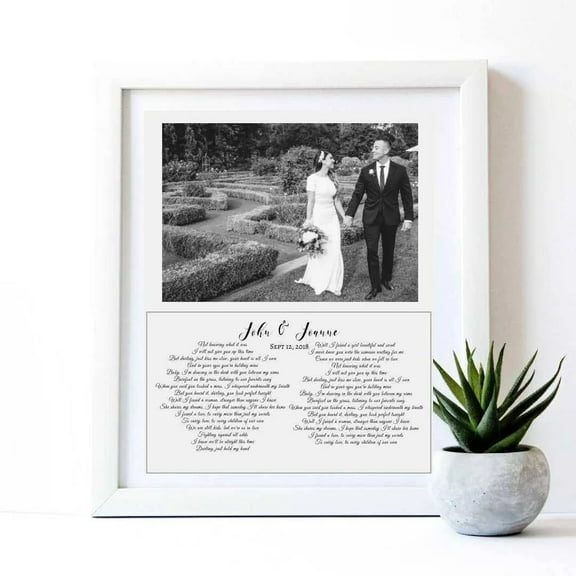 Wedding Anniversary gift Custom Wedding vows print song lyrics art print