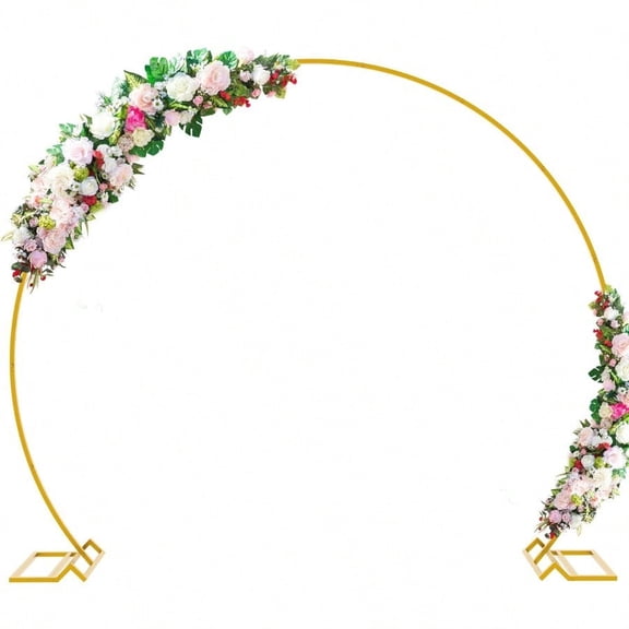 Wedding Arch 7.2FT Round Backdrop Stand Gold Metal Circle Backdrop Stand Circle Balloon Arch Stand Frame For Birthday Party Bridal Shower Anniversary Ceremony Candy Tables Celebration