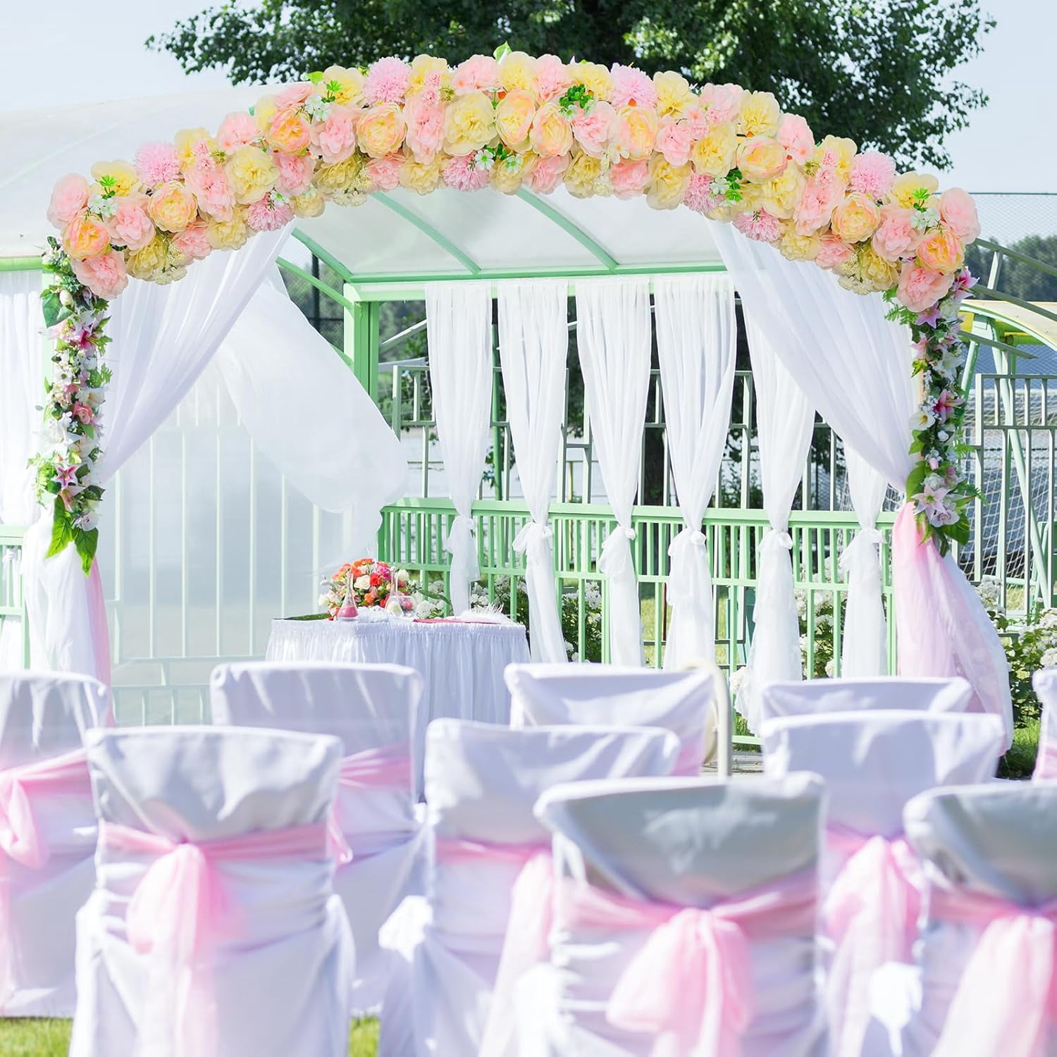 Wedding Arch Artificial Flower Panels - 6Pack Faux Floral Rose Silk ...