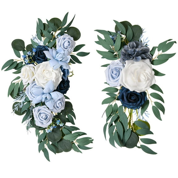 Wedding Arch Artificial Flowers 2 Pack Blue - Archway Artificial Flower Set for Dreamy Wedding Decorations（Artificial Flowers*2)