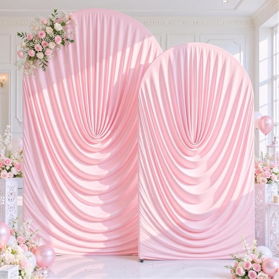 Wedding Arch Backdrop Cover 7.2ft and 6ft Draped Arch Covers Stretchy Backdrop Spandex Balloon Arch Covers for Bridal Shower Shower Engagement Photography Birthday Party Decorations