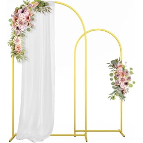 VividGreen Wedding Arch Backdrop Stand 7.2FT,6FT Set of 2 Gold Metal Arch Backdrop Stand for Wedding,Ceremony,Birthday Party,Decor