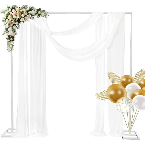 Wedding Arch Backdrop Stand 8.2'x8.2' Square Backdrop Adjustable Stand Metal Rectangular Arch Frame Balloon Arch Rack for Birthday Party Anniversary Decoration
