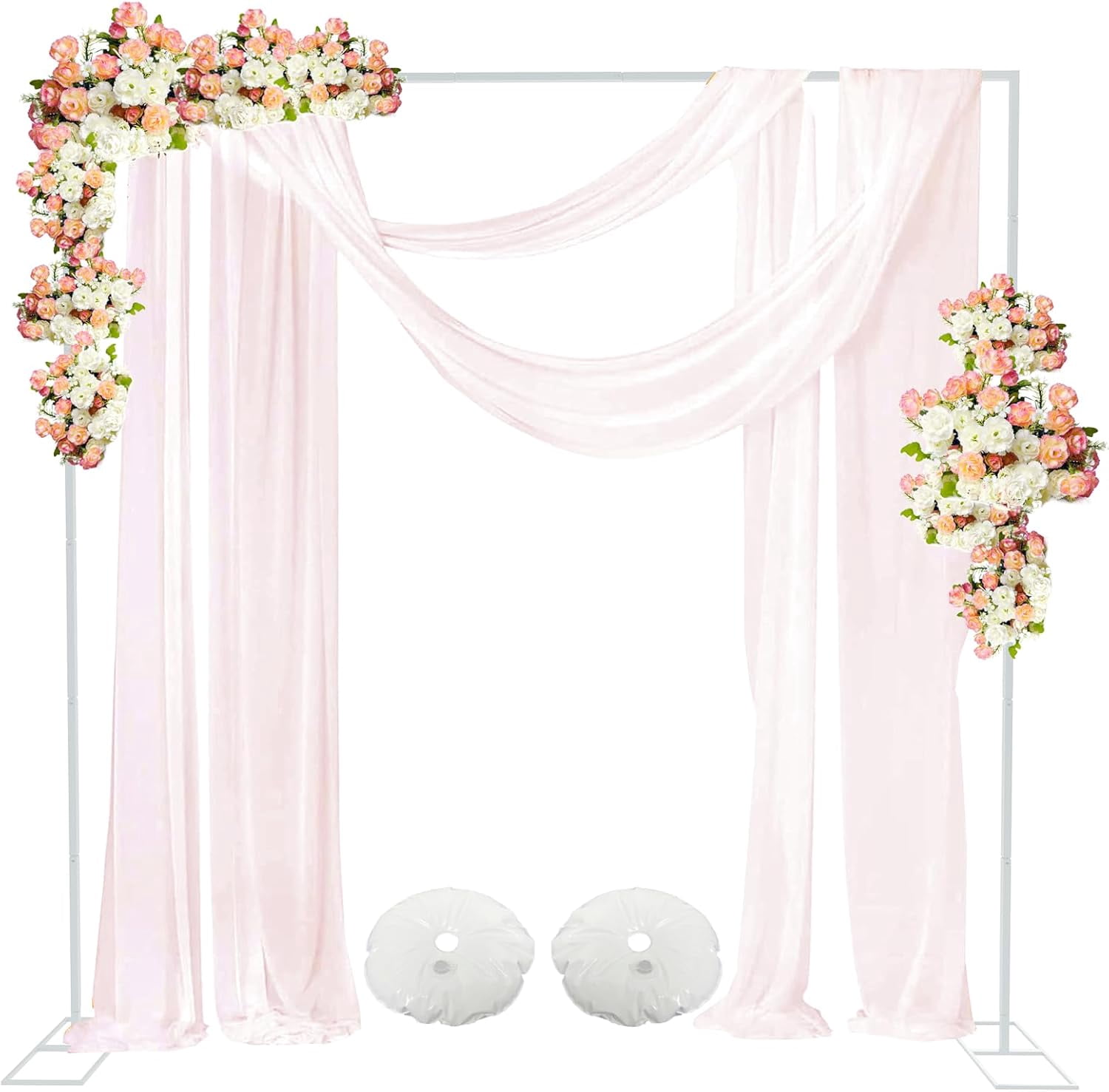 Wedding Arch Backdrop Stand 8x8FT, Square Metal Arch Backdrop Frame ...