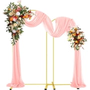 Wedding Arch Backdrop Stand Set of 2 7.2FT/6FT, Gold Metal Arch Backdrop Stand,Balloon Arch Stand for Wedding Ceremony Baby Shower Outdoor Indoor Birthday Party Graduation Decoration,Gold