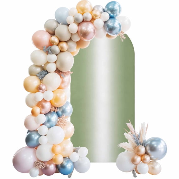 Wedding Arch Cover 5 FT, Green Ombre Stretch Chiara Backdrop Cover for Round Top Arch Stand, Modern Abstract Aesthetics Gradient Reusable Party Decoration for Wedding Baby Shower Birthday