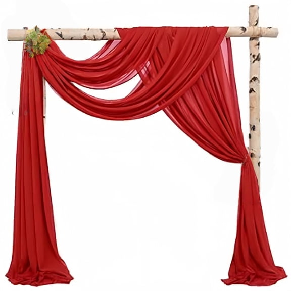 Wedding Arch Draping Fabric 1 Panel, 20 Ft Fabric Drapery for Wedding Ceremony and Reception Swag Decorations, Sheer Drapes for Arch Backdrop, Party Decoration Fabric for Events (Pink)