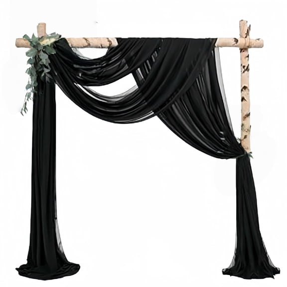 Wedding Arch Draping Fabric 1 Panel, 20 Ft Fabric Drapery for Wedding Ceremony and Reception Swag Decorations, Sheer Drapes for Arch Backdrop, Party Decoration Fabric for Events (Beige)