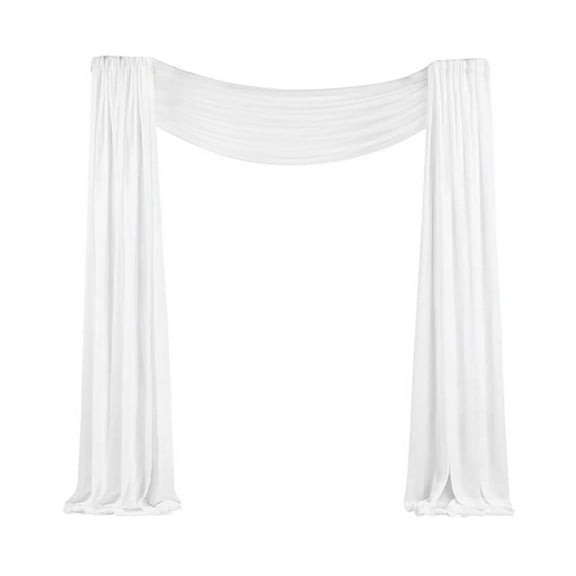 Wedding Arch Draping Fabric 1 Panel 29.5Inch X 19.6Ft White Sheer Chiffon Curtain Drapes for Ceremony