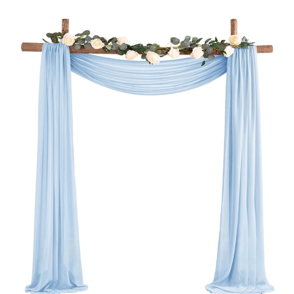 Wedding Arch Draping Fabric 1 Panel 29" x 19Ft Sage Green Sheer Chiffon Curtain Drapes 6 Yards for Wedding Ceremony Birthday Party Decoration
