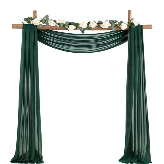Wedding Arch Draping Fabric 1 Panel 29" x 19Ft Sage Green Sheer Chiffon Curtain Drapes 6 Yards for Wedding Ceremony Birthday Party Decoration