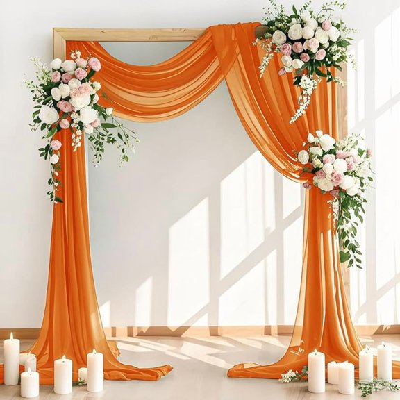 Wedding Arch Draping Fabric 1 Panel 30'' x 18FT Sheer Chiffon Arch Drapery for Easter Bridal Shower Backdrop Outdoor Party Arches Church Ceremony Decoration