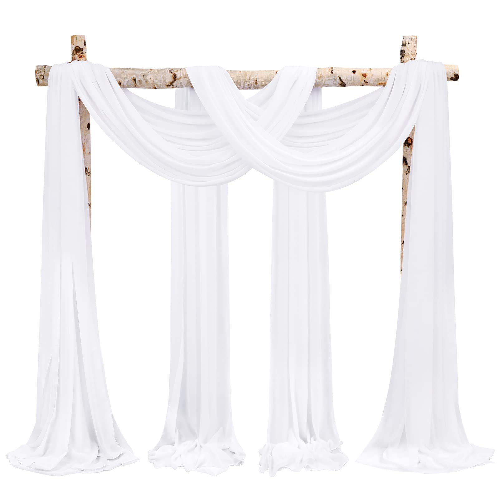 Drapery Fabric/ White Cloth for Wedding Arch, Window, Chuppah 18ft (wh –  Beckwourth Blooms