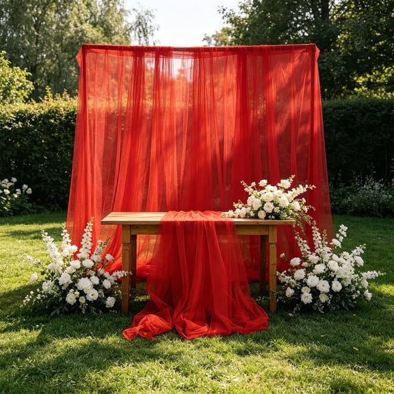 Wedding Arch Draping Fabric 79", Sheer Mesh Fabric Backdrop,Drapes for Wedding Ceremony Decor, Decorative Arch Drapery for Birthday Party Ceiling Curtain Backdrop