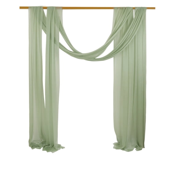 Wedding Arch Draping Fabric Sheer Curtain Drapes | 30" x 19.6 ft Long Backdrop Curtains for Wedding Anniversary Party, Summer Outdoor Events Drapery, Photo Backgrounds - Mint Green