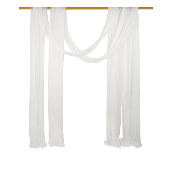 Wedding Arch Draping Fabric Sheer Curtain Drapes | 30" x 19.6 ft Long Backdrop Curtains for Wedding Anniversary Party, Summer Outdoor Events Drapery, Photo Backgrounds - White