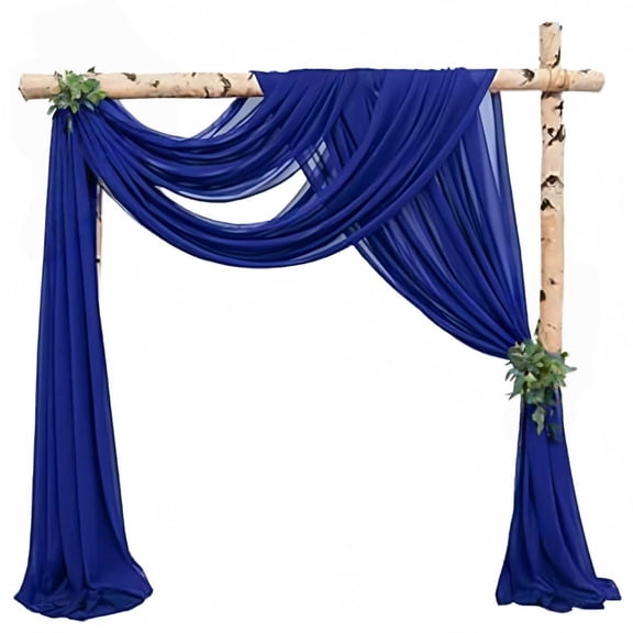 Wedding Arch Draping Polyester 30x236 Inch Sheer Background Curtain Chiffon Polyester Drapery Voile Scarf Draping Panels for Wedding Archway Curtain Party Decoration