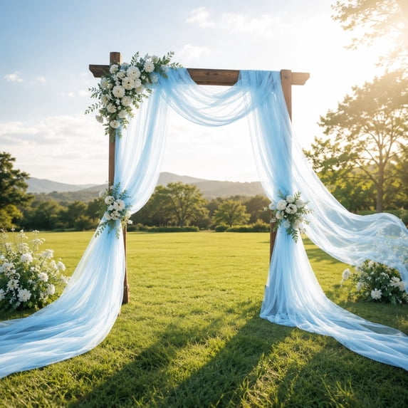 Wedding Arch Draping , Sheer Chiffon Fabric Backdrop Blush Drapes for Wedding Ceremony Decor, Decorative Arch Drapery for Wedding Birthday Party Ceiling Curtain Backdrop