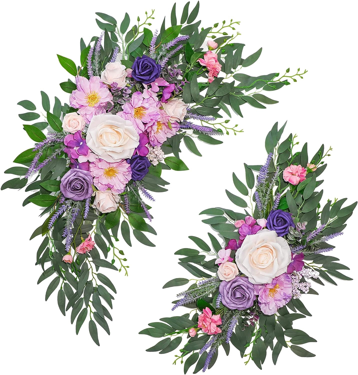 Wedding Arch Flower Kit of 2 for Wedding Party Sign Floral Swag Decoration Reception