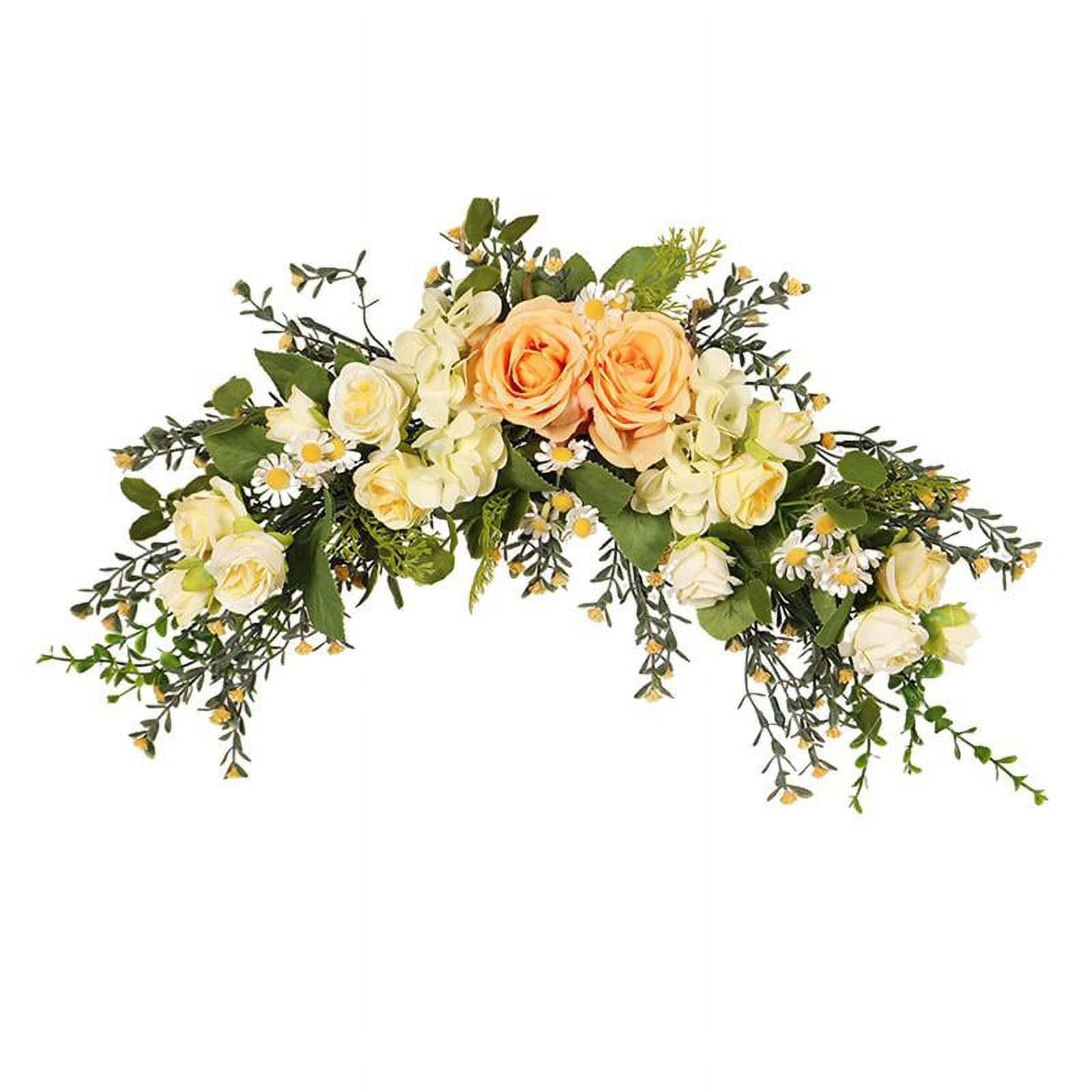 Wedding Arch Flowers, Artificial Floral Swag for Lintel, Green Leaves