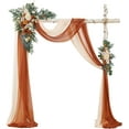 thumbnail image 1 of Wedding Arch Flowers with Drape Kit (Pack of 4) - 2pcs Artificial Flower Swag with 2pcs Draping Fabric for Wedding Ceremony Arbor and Reception Backdrop Decoration (Terracotta), 1 of 6