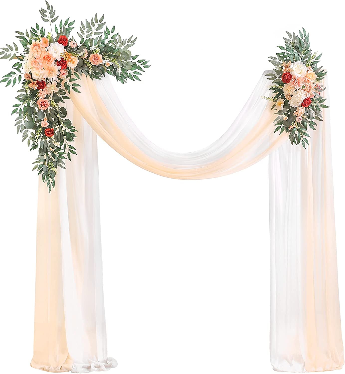 Wedding Arch Flowers Kit (Pack of 4) 2pcs Artificial Flower Arrangement