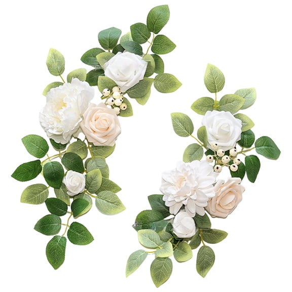 Wedding Arch Flowers (Pack of 2), Artificial Burnt Orange Flowers for Wedding Welcome Signs Decorations and Arch Flower for Weddings Ceremony Reception