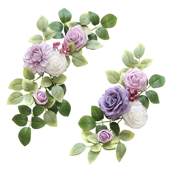 Wedding Arch Flowers Set of 2,Flowers for Backdrop,Artificial Wedding Arch Floral Swag Spring Swag Arrangement for Reception Photo Backdrop Decoration,Bridal Shower,Wedding Arch Front Door Wall Decor