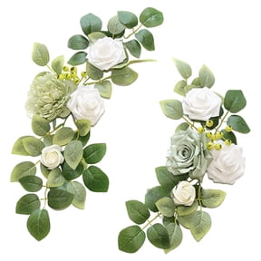 Wedding Arch Flowers Set of 2,Flowers for Backdrop,Artificial Wedding Arch Floral Swag Spring Swag Arrangement for Reception Photo Backdrop Decoration,Bridal Shower,Wedding Arch Front Door Wall Decor