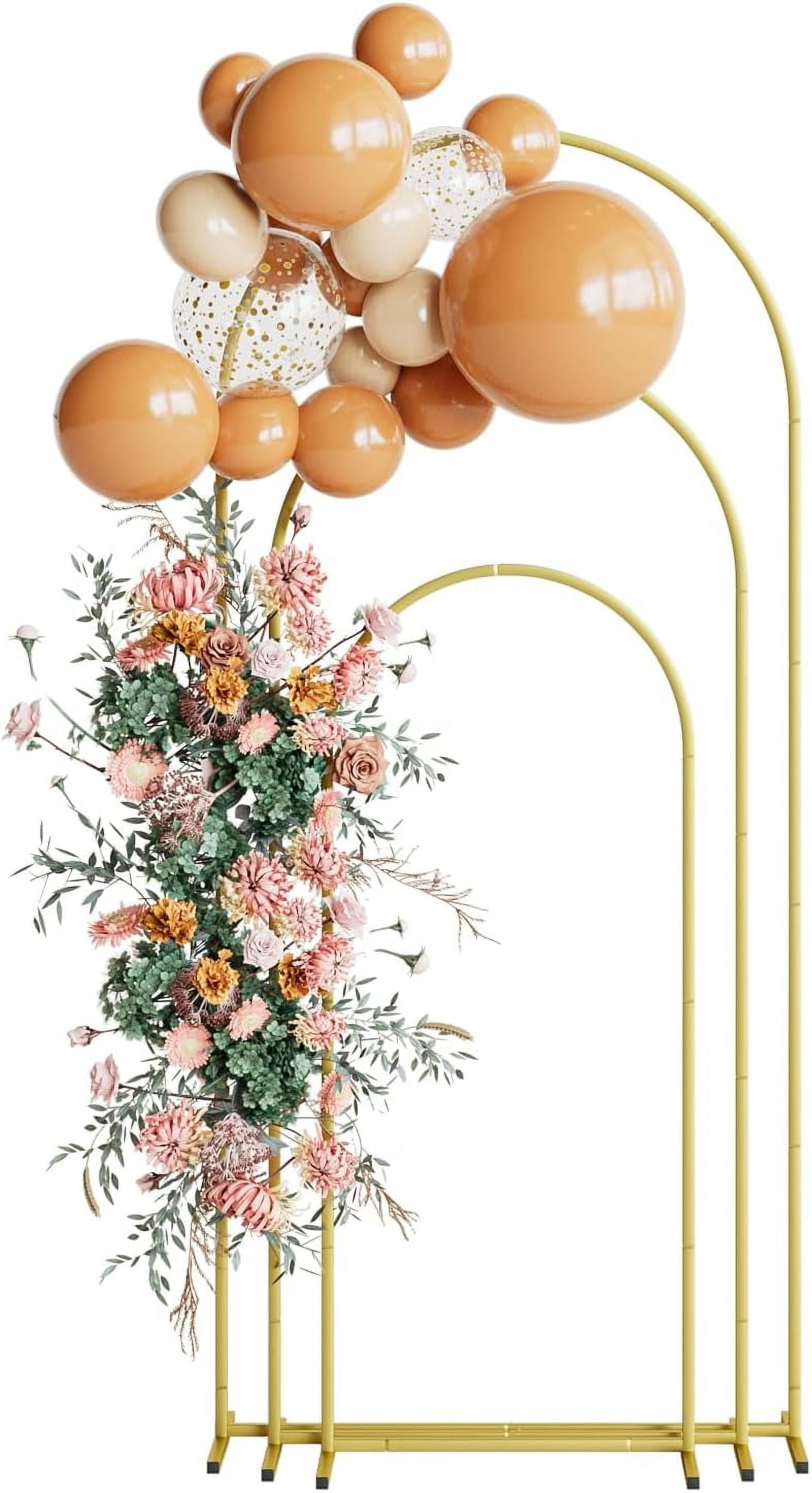 Arco nuziale in metallo, set di 3 supporti per fondale per matrimonio, sposa, decorazione per feste all'aperto per interni  15