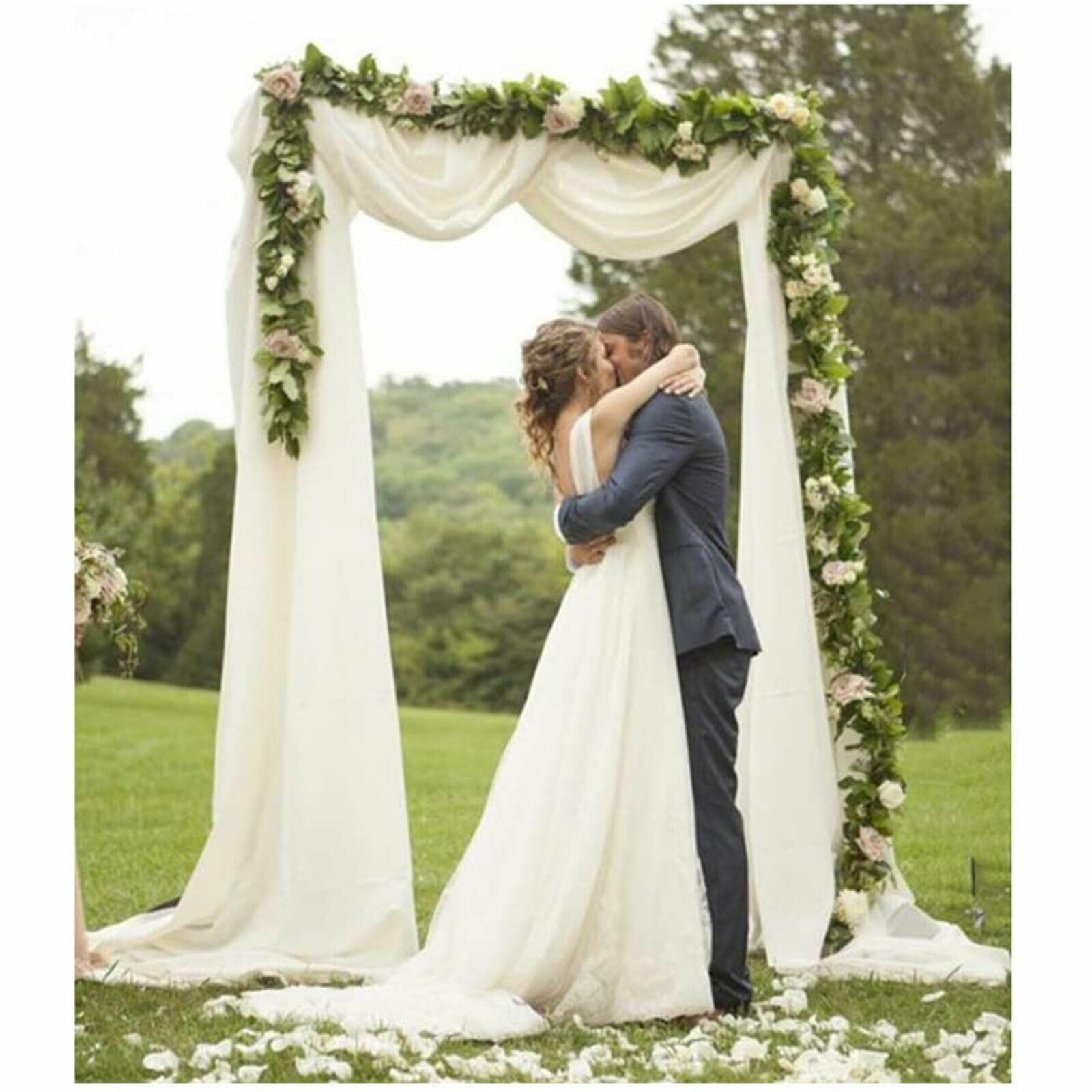 Wedding Arch Stand, 2X1m Square Flower Balloon Rack Party Backdrop Decor Metal Photo Booth Display Frame for Garden Mall Event Entrance White