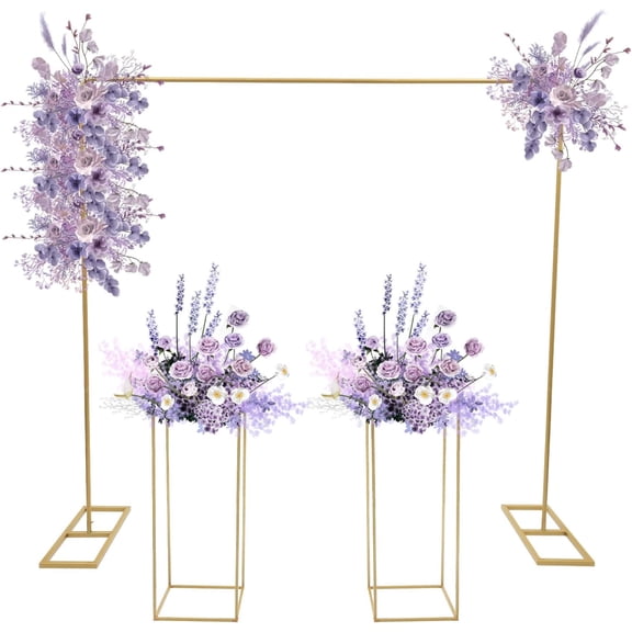 Wedding Arch,Wedding Backdrop Stand,Balloon Stand with Flower Stands, Metal Wedding Stand for Weddings, Birthday Parties, Graduation Party Decorations