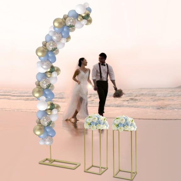 Wedding Arch, Wedding Centerpieces, Modern Gold Metal Flower Stand 3* Wedding Flower Stands Steel For Weddings,Birthday Parties, Christmas Parties,