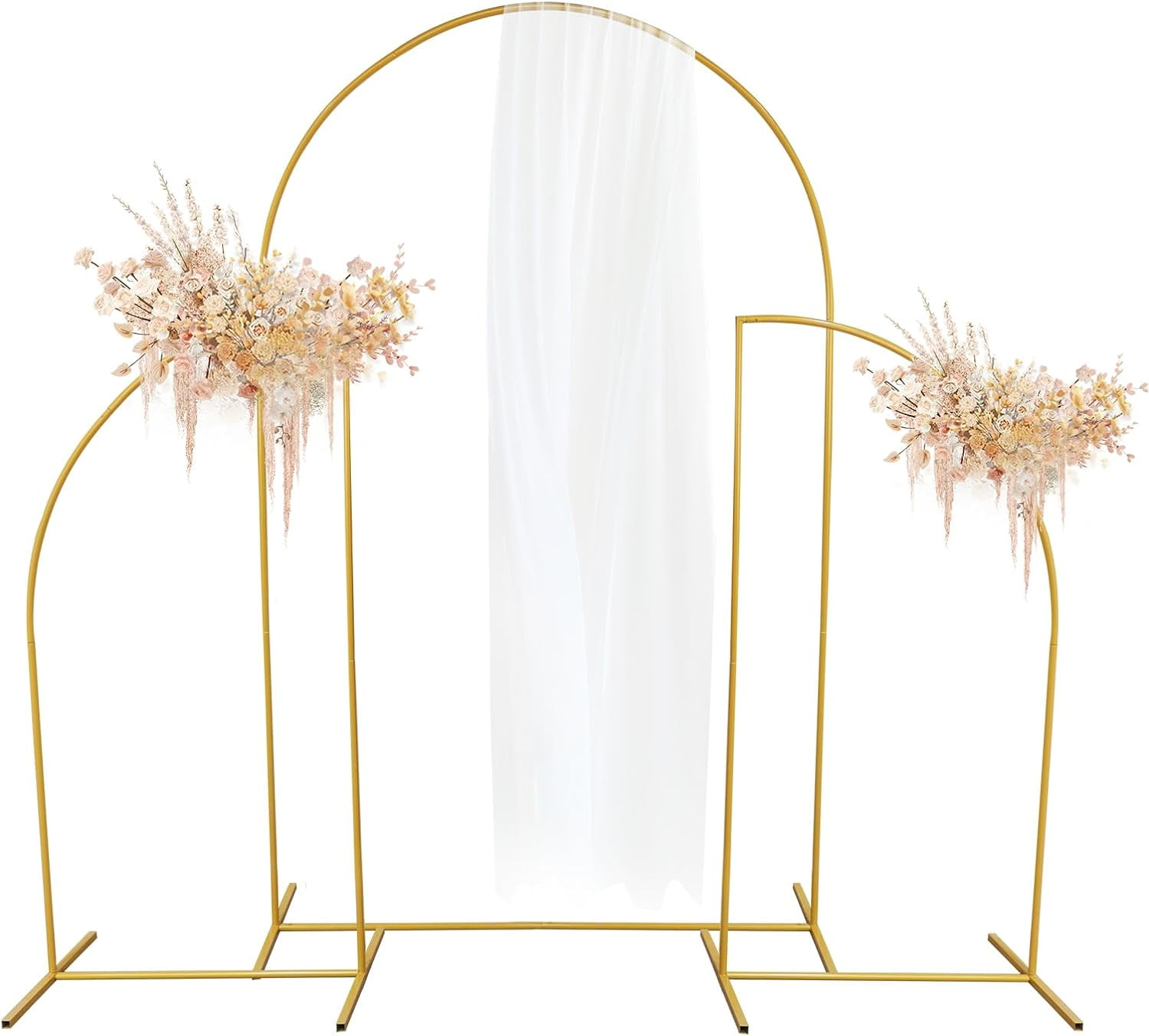 Wedding Arches for Ceremony,3Pcs/Set Wedding Arch Metal Geometric Irregular Garden Arch Easy Assembly Gold Backdrop Stant Balloon Arch for Bridal Birthday Baby Shower Party Decoration (Gold)