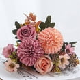 thumbnail image 1 of Wedding Artificial Flowers,Pink Roses and Hydrangea Bouquet, Small Faux Floral Arrangement for Centerpieces, Kitchen Decor, Photography Props,A,12.2 In, 1 of 9