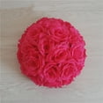 thumbnail image 1 of Wedding Artificial Rose Silk Real Looking Flower Ball for Bridal Wedding Bouquets Centerpieces Baby Shower Home Decor - (5 Inch, 1 Piece) Red, 1 of 6