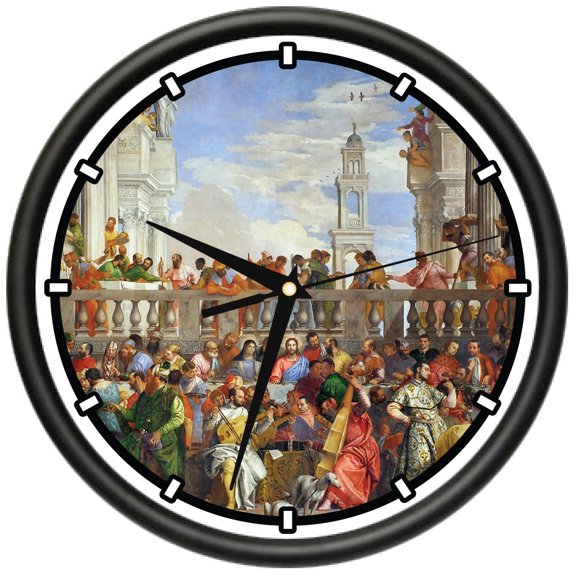 Wedding At Cana  Design Wall Clock | Precision Quartz Movement | Décor For School Class Office Bedroom Decoration