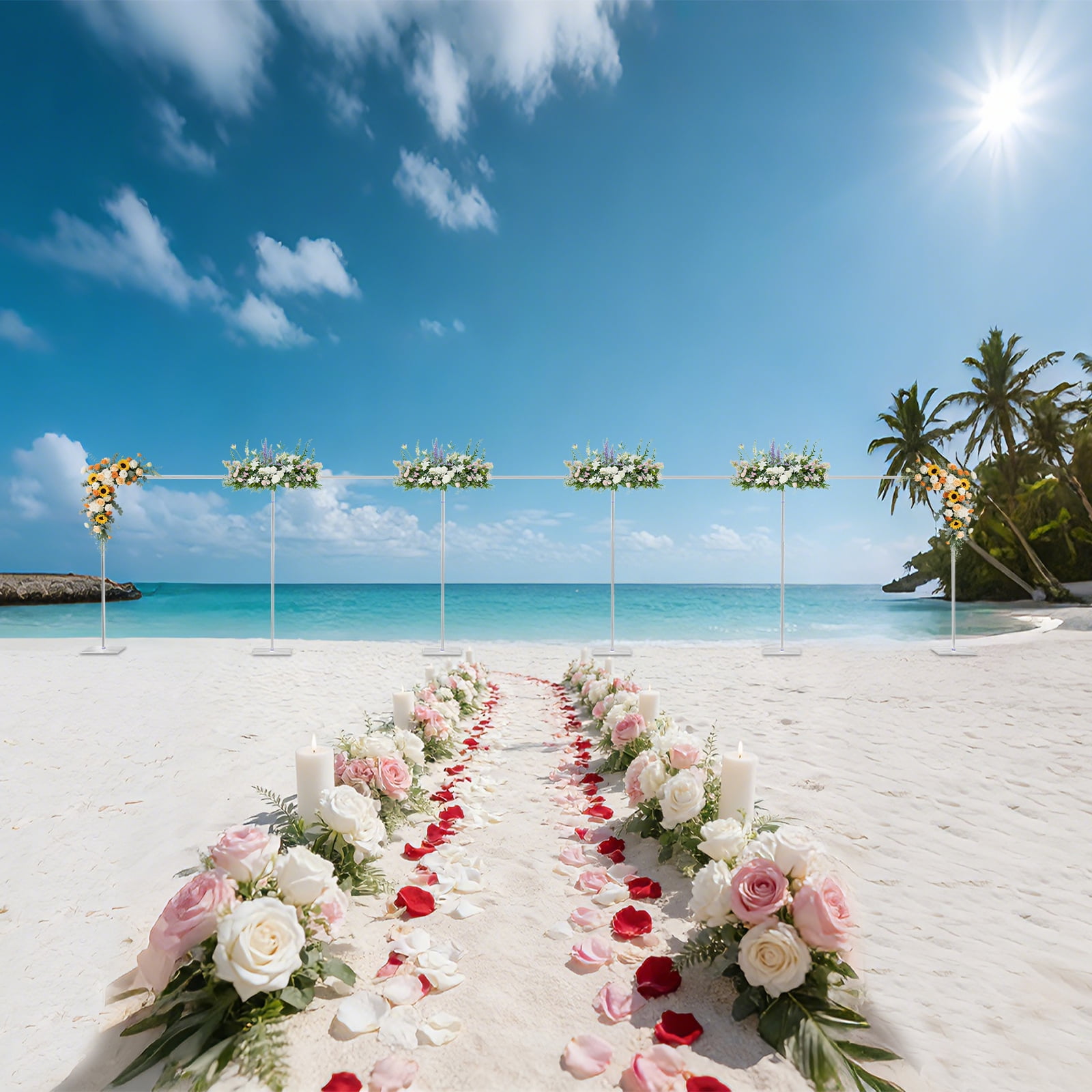 Wedding Backdrop Stand, Metal Wedding Flower Stand, Background Stand ...