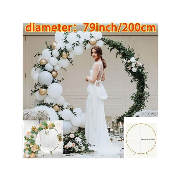 Wedding Balloon Arch Stand, 79 Inch Large Metal Ring Circular Backdrop for Marriage Ceremony, Oversized 200cm Round Floral Archway Prop for Outdoor Parties and Festival Decoration