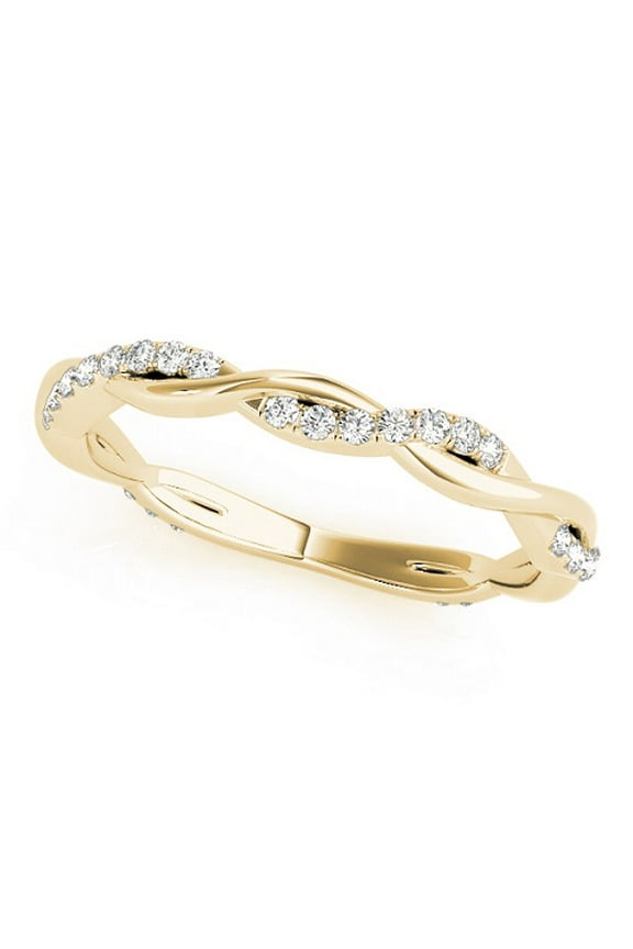 Wedding Band 0.20 Carat Round (FG/VS1 ) Diamond In 10K Solid Yellow Gold Jewelry