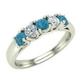 thumbnail image 1 of Wedding Band Five Stone Diamond Ring Round Brilliant Cut w/ Trellis Setting 0.50 CT TW 14K White Gold, 1 of 5