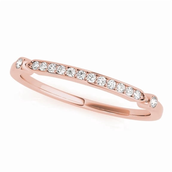 Wedding Band Jewelry 0.07 Ct FG/VVS1 Diamond Engagement Rings In 14K Pink Gold