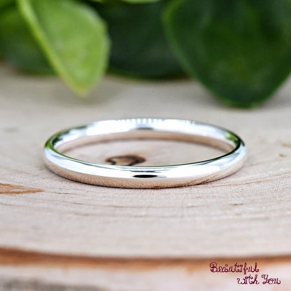 Wedding Band, Minimalist Simple Sterling Silver 2mm Ring, Women's Men's Engagement Ring, Silver Ring, Gift for Her, Gift for Him Ring Size-12.75