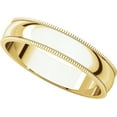 thumbnail image 1 of Wedding Band Plain Milgrain Ring Solid 14k Yellow Gold Polished Finish Regular Fit, 4 mm, Size 8.5, 1 of 1