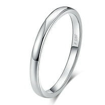 Wedding Band Ring for Men or Women Plain 2mm Sterling Silver Ginger Lyne Collection